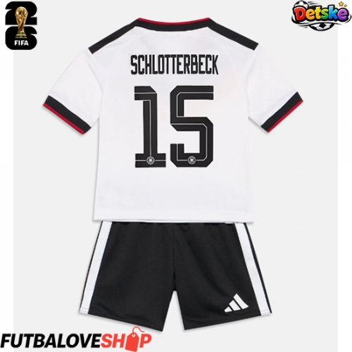 Dres Nemecko Nico Schlotterbeck #15 Domáci pre deti MS 2026 Krátky Rukáv (+ trenírky)